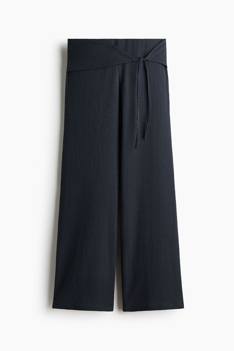 Tie-detail jersey trousers