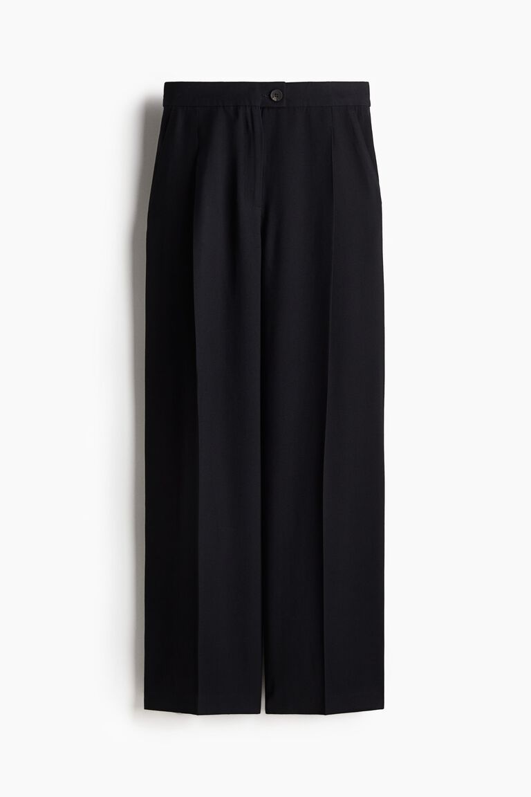 Wide twill trousers
