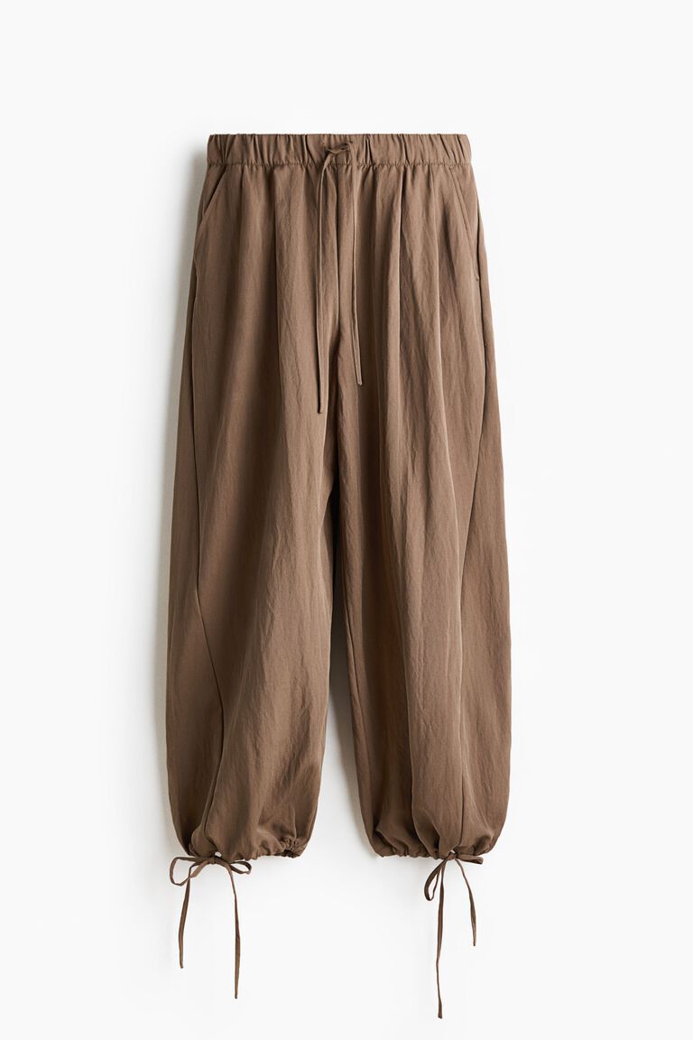 Tie-detail balloon trousers