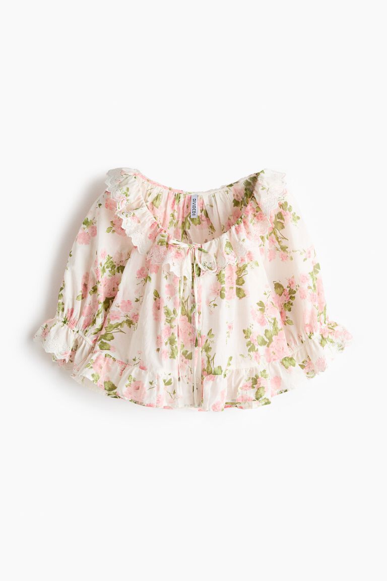Broderie anglaise cotton blouse