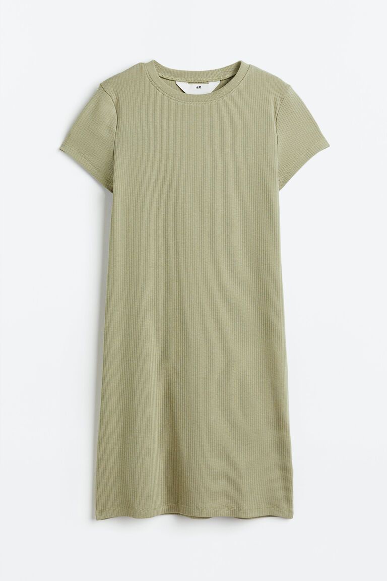 Ribbed T-shirt dress