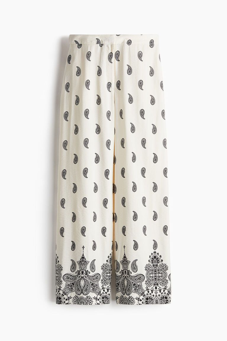Patterned twill trousers