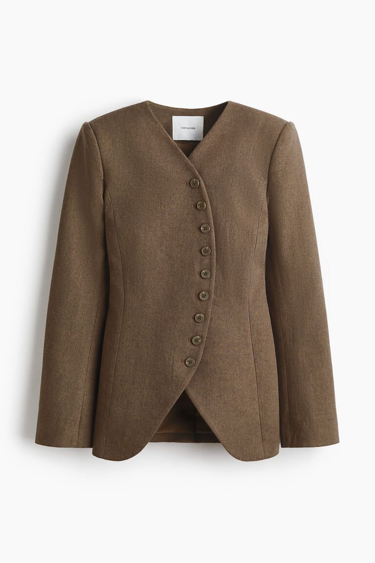 Tailored linen-blend blazer