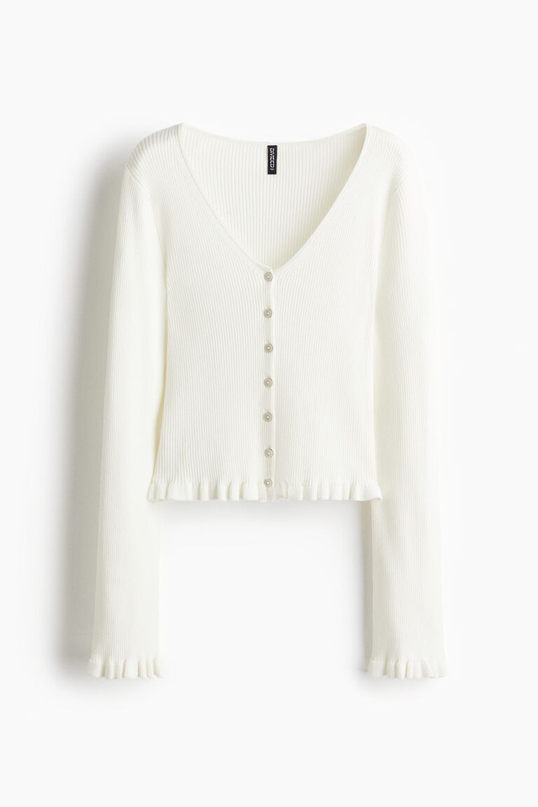Frill-trimmed cardigan