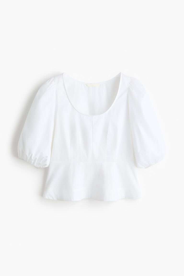 Cotton peplum blouse