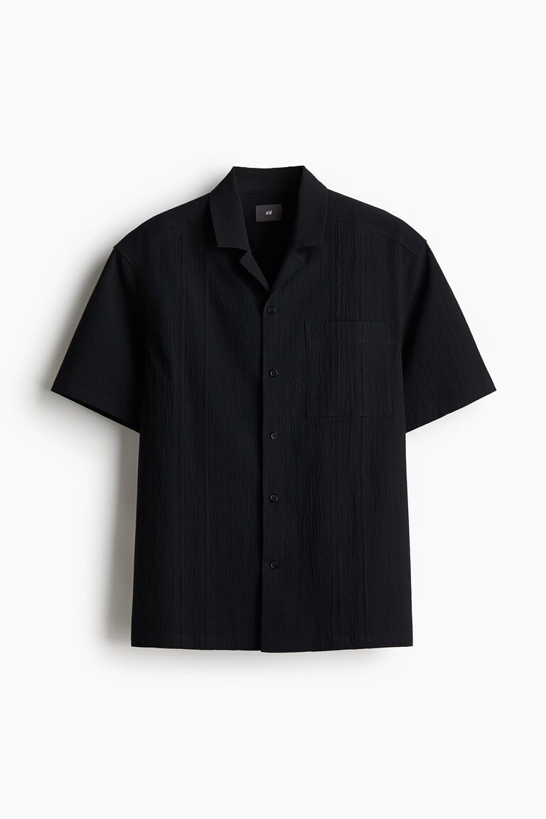 Loose Fit Textured-weave resort shirt