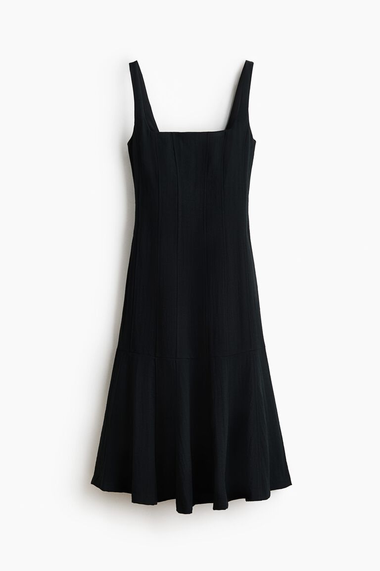 Flared-skirt midi dress