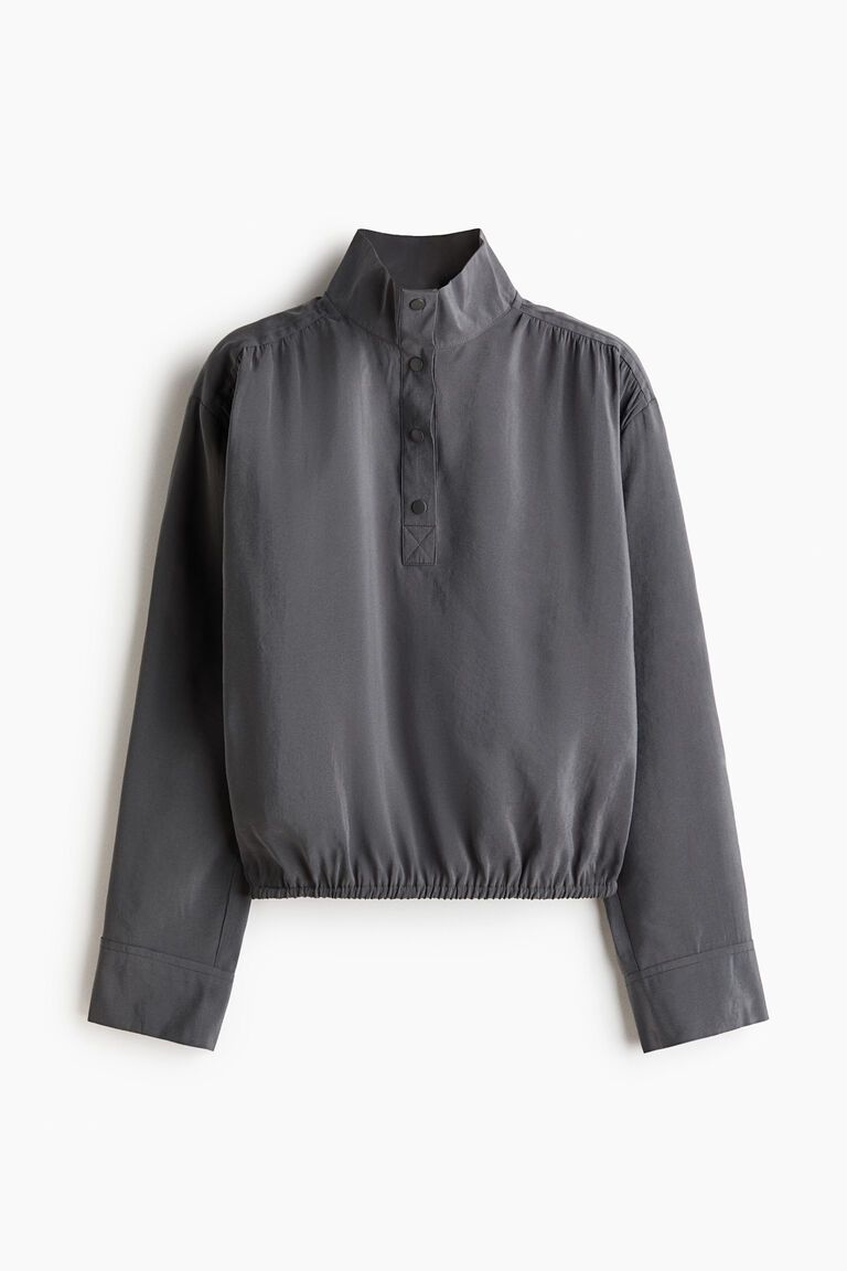 Modal-blend bubble-hem blouse