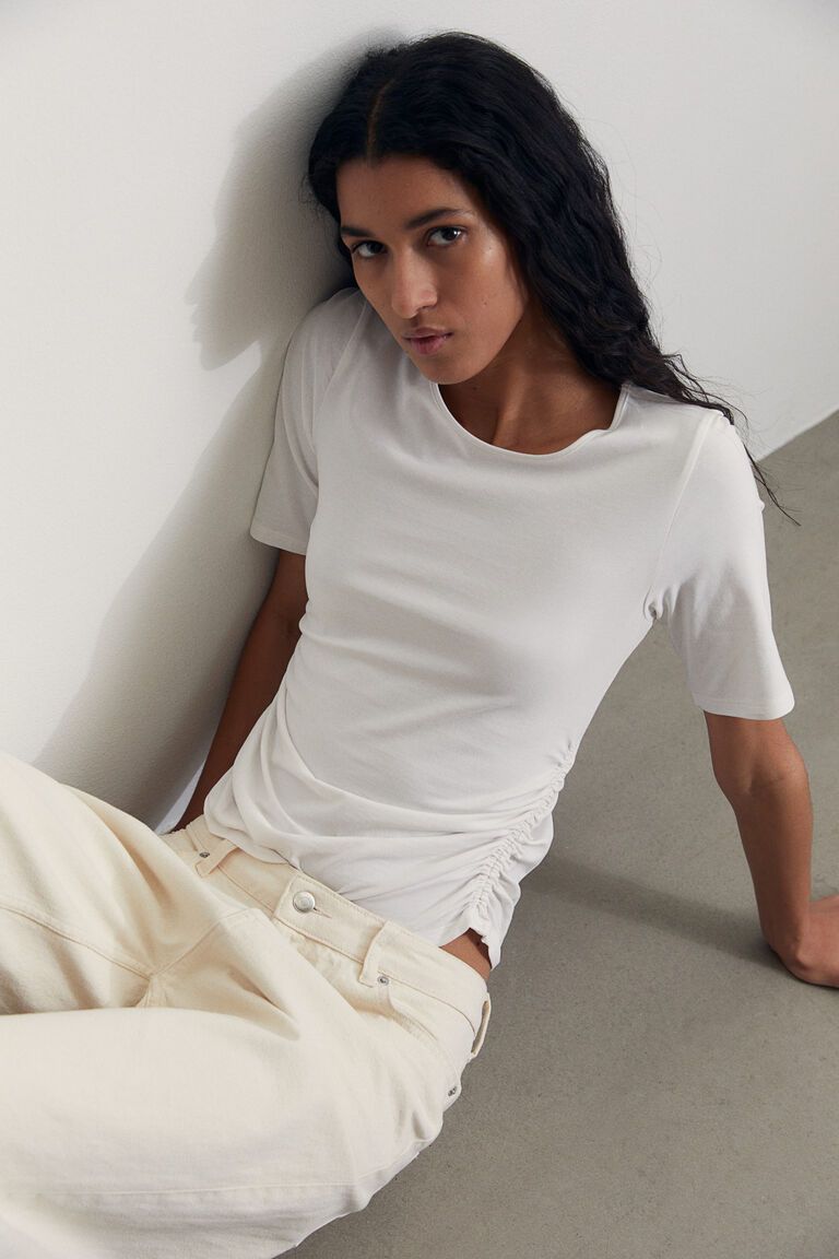 Draped cotton top