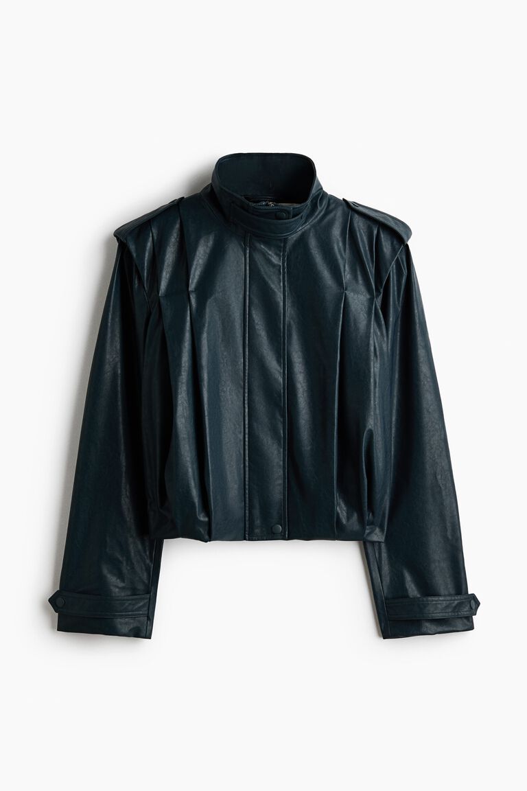 Oversized funnel-collar jacket