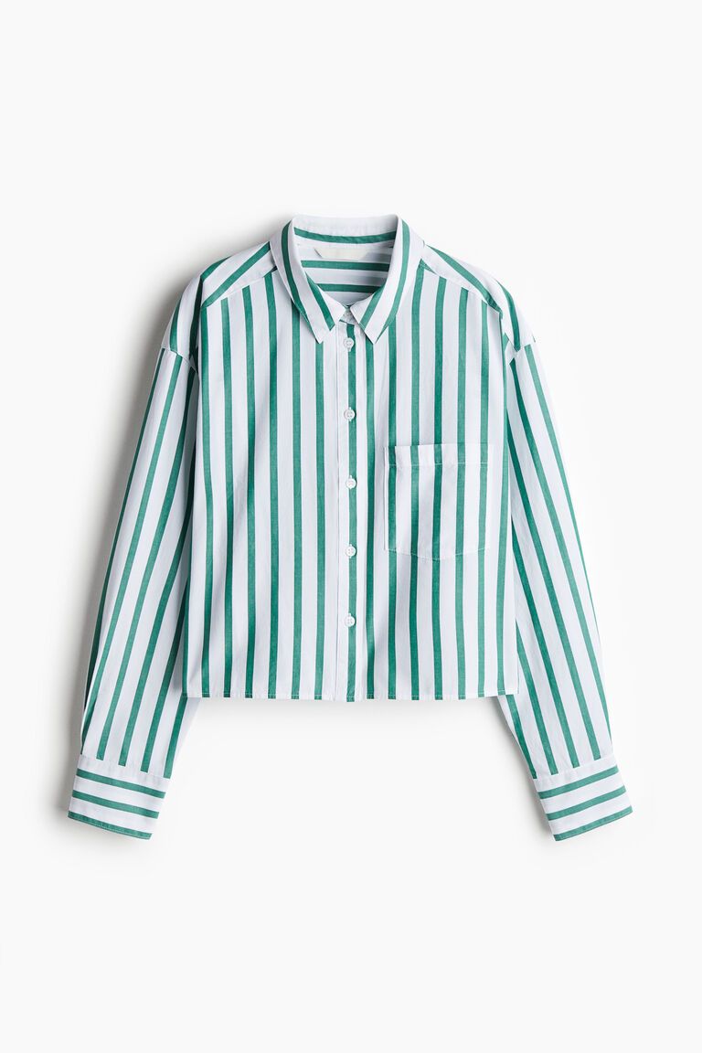 Short poplin shirt