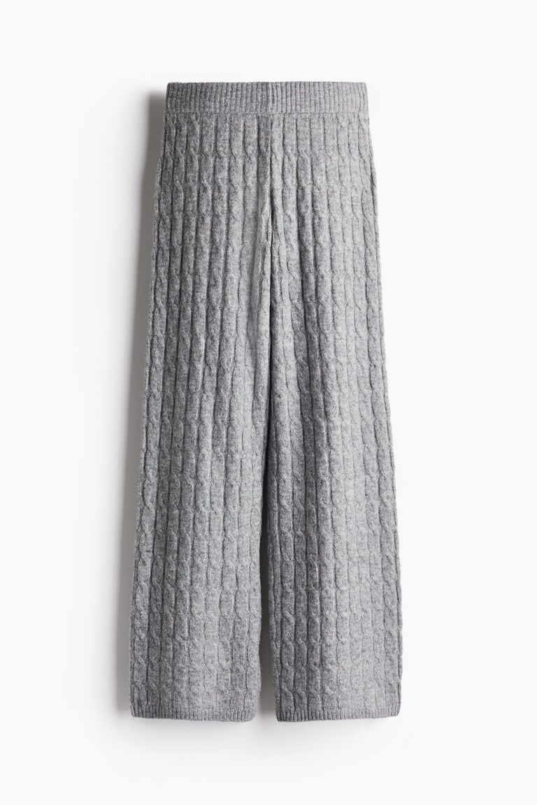 Cable-knit trousers