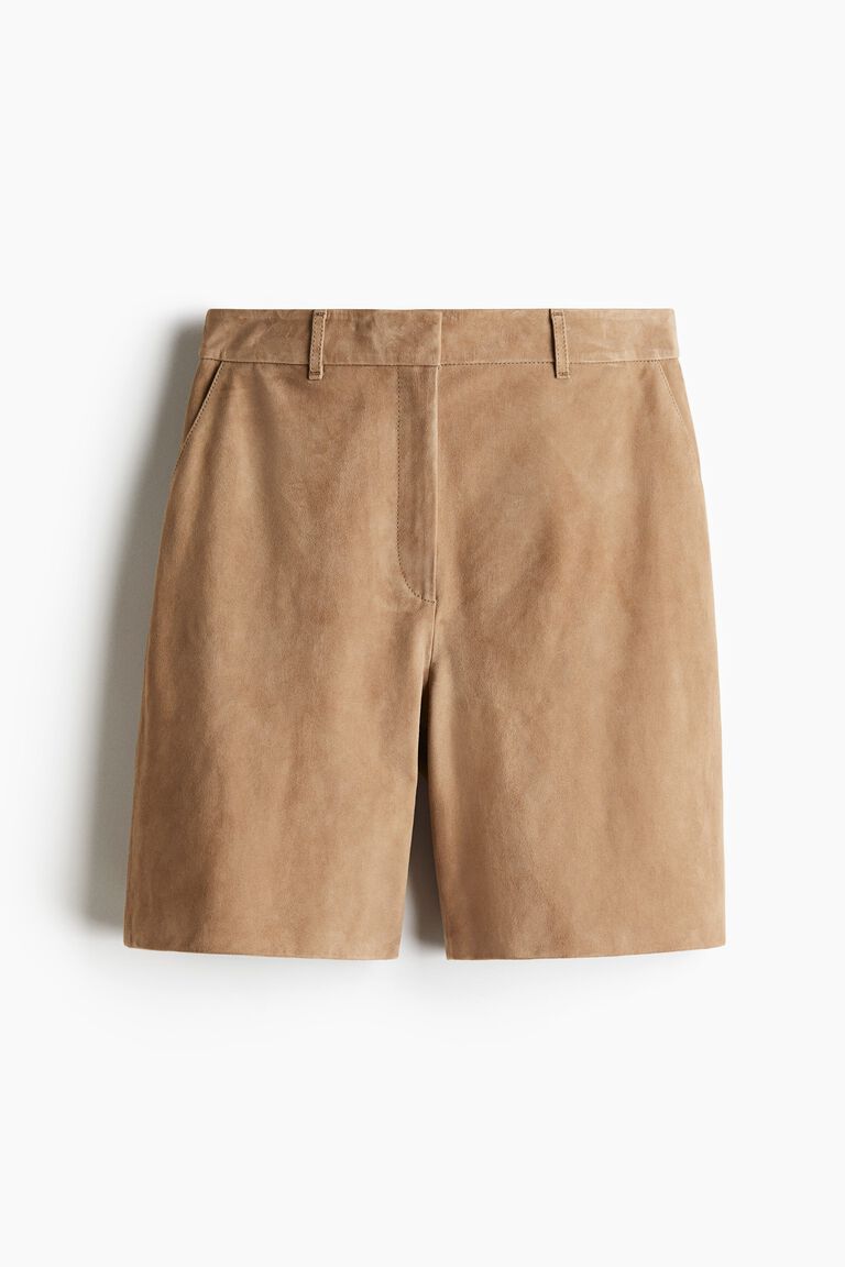 Suede Bermuda shorts