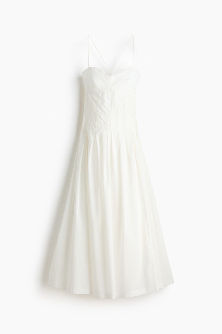 Flared-skirt cotton dress