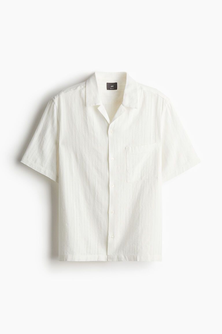 Regular Fit Linen-blend resort shirt