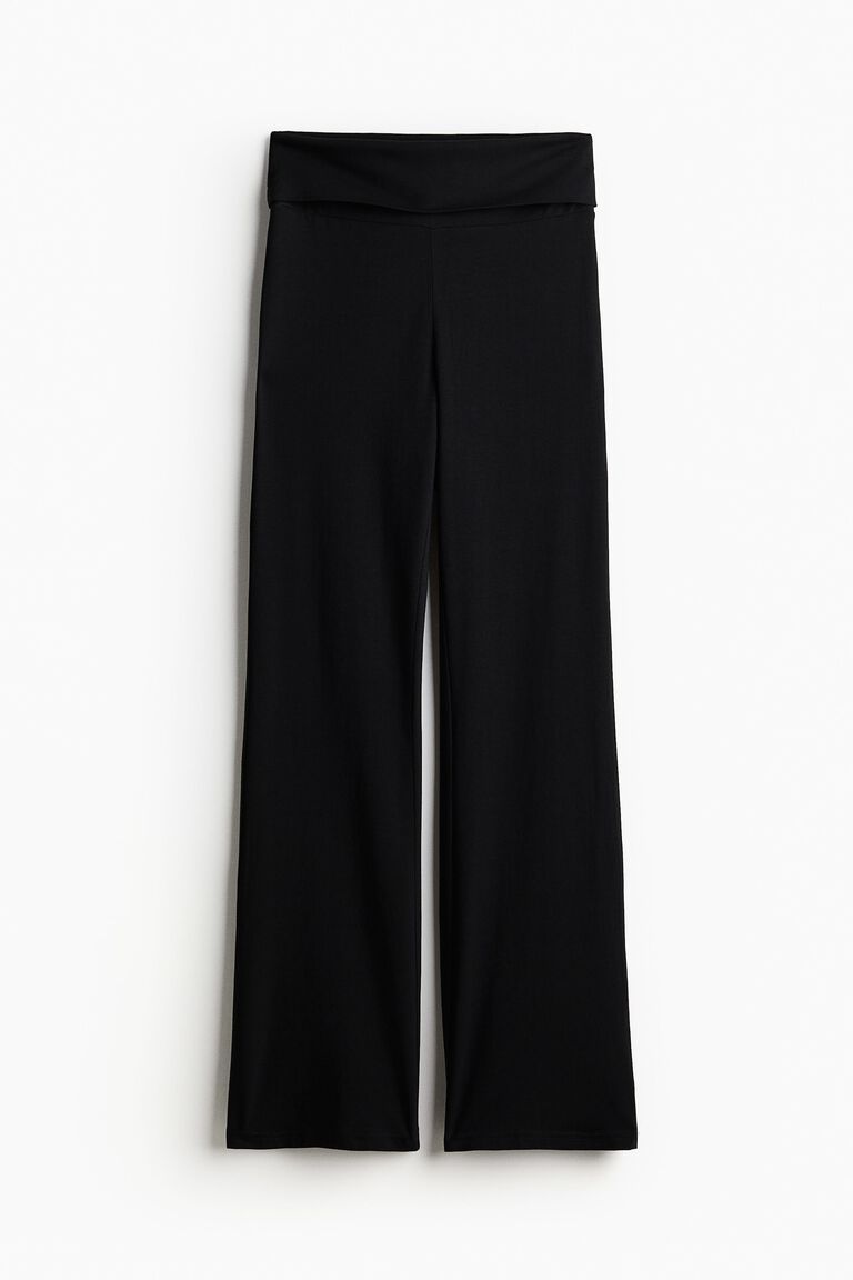 Flared jersey trousers