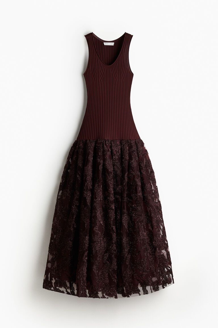 Glittery-skirt dress