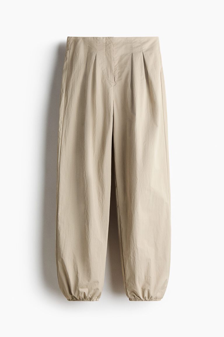 Balloon-leg nylon trousers