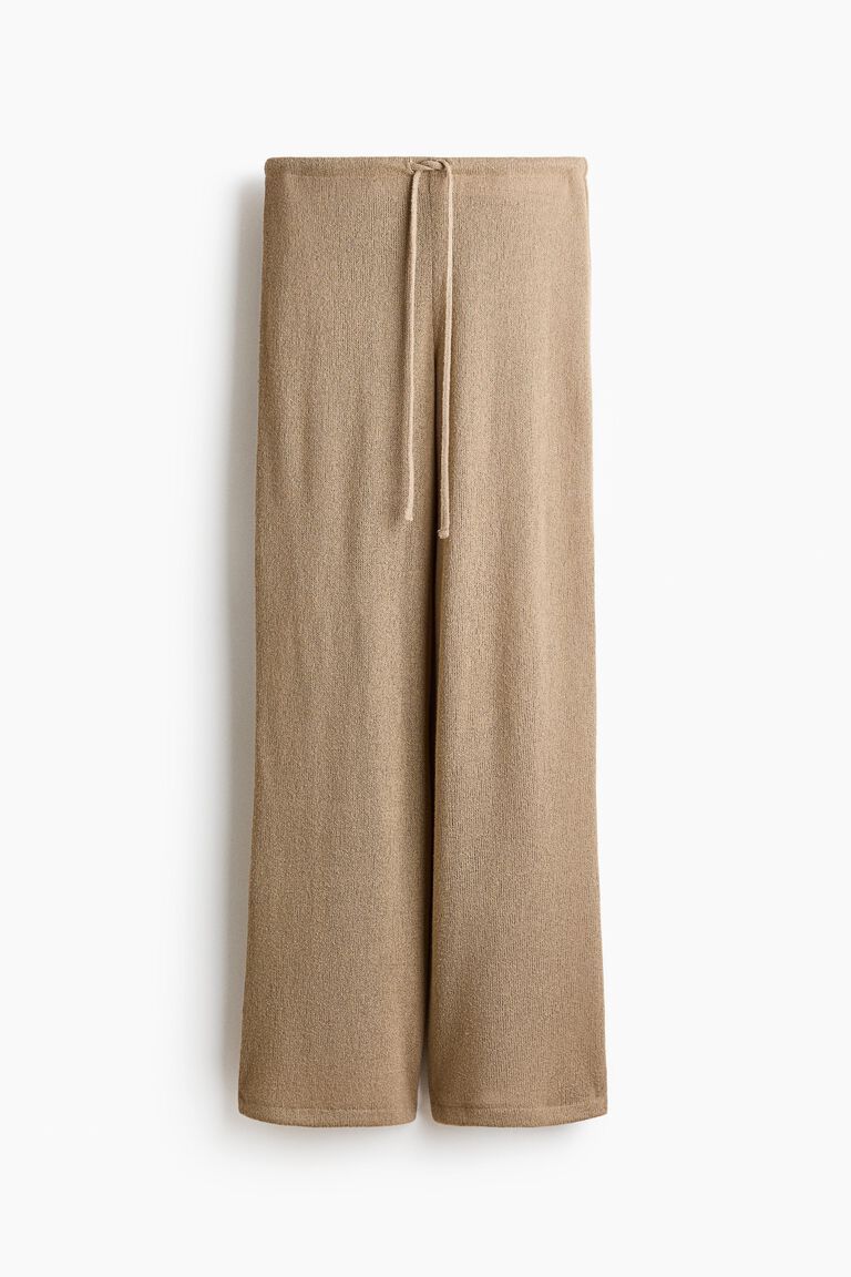 Knitted drawstring trousers