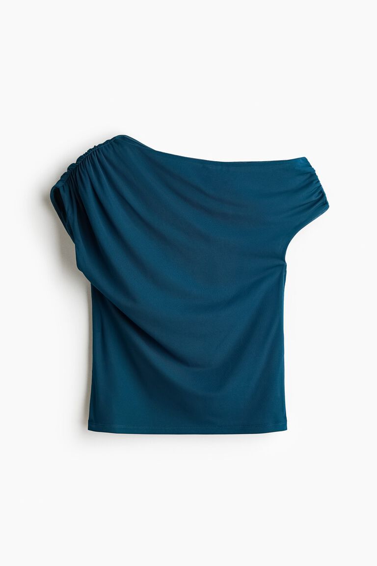Draped one-shoulder top