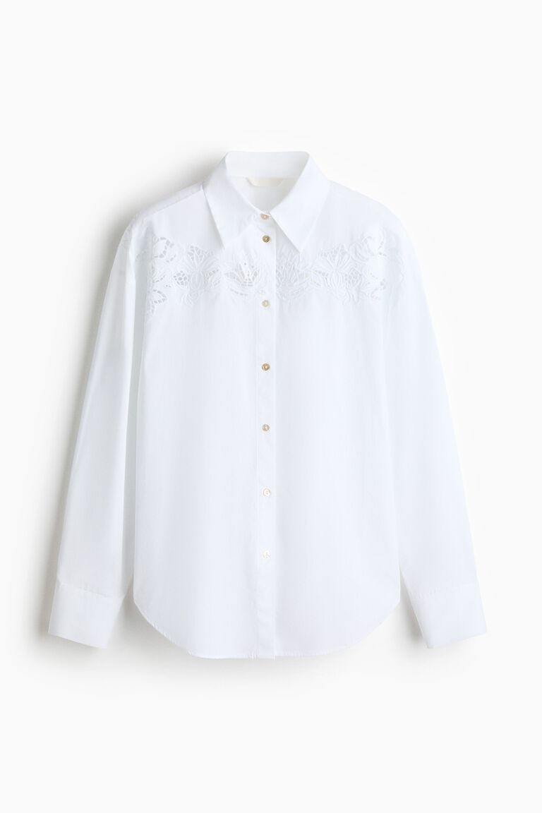 Broderie anglaise cotton shirt