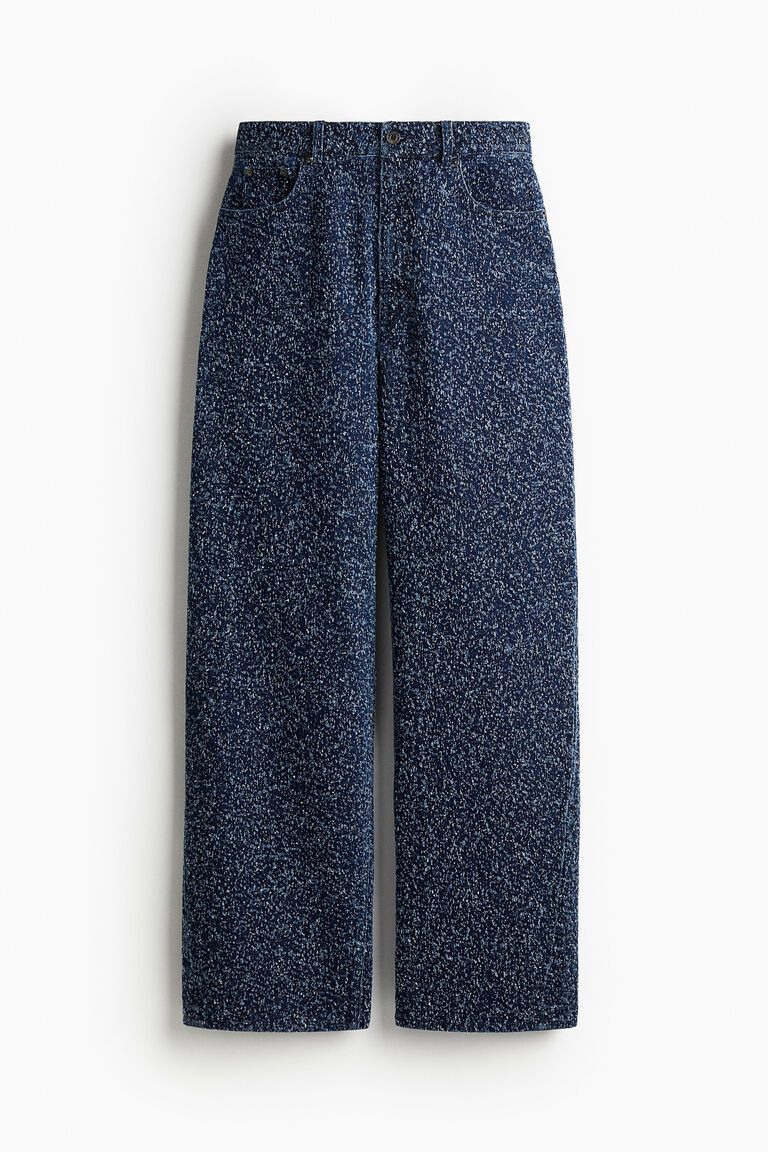 Wide bouclé denim jeans