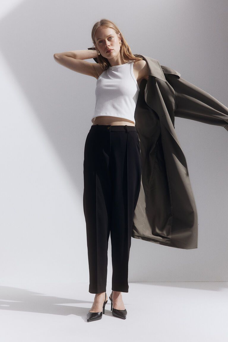 Tapered tailored trousers