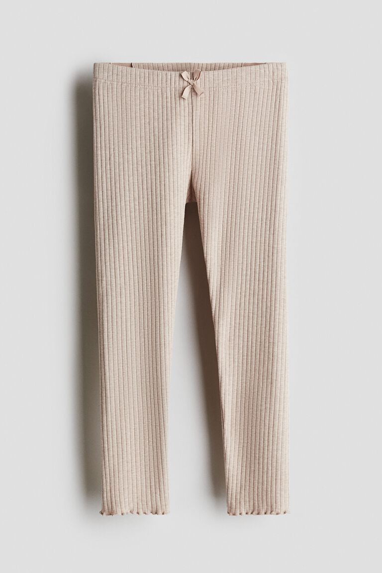 Ribbed cotton leggings
