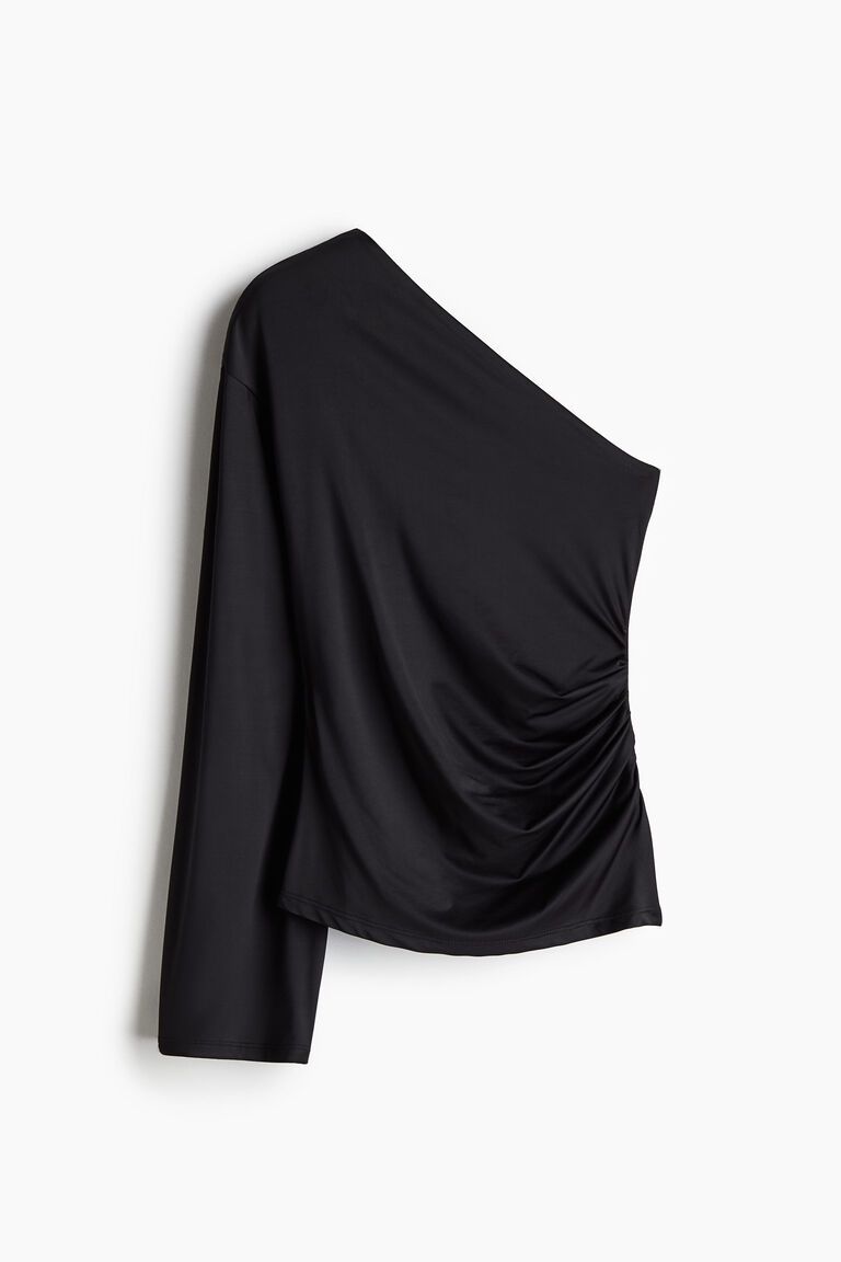 Draped one-shoulder top