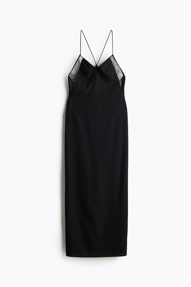 Lace-inset strappy dress