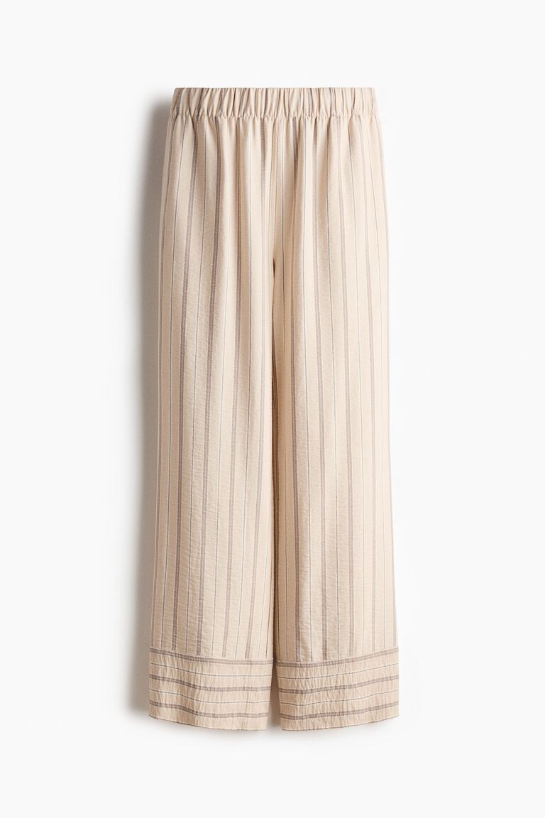 Wide viscose-blend pull-on trousers