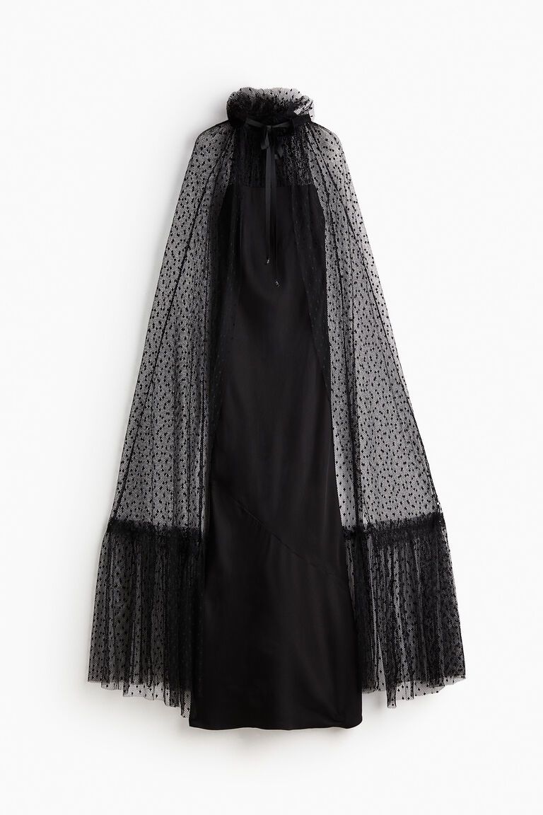 Mesh-cape dress