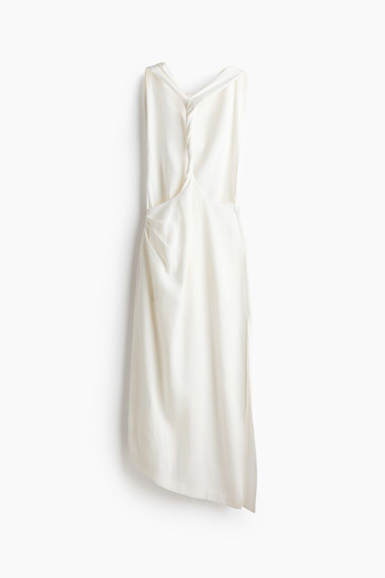 Twist-detail twill dress