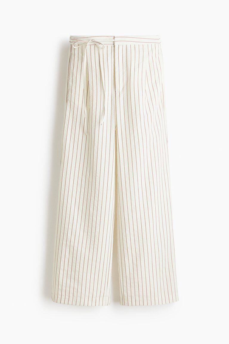 Tie-detail trousers
