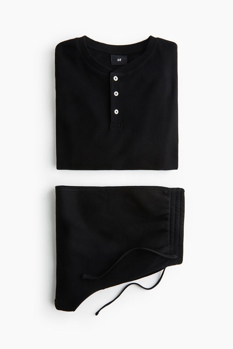 2-piece waffled loungewear set