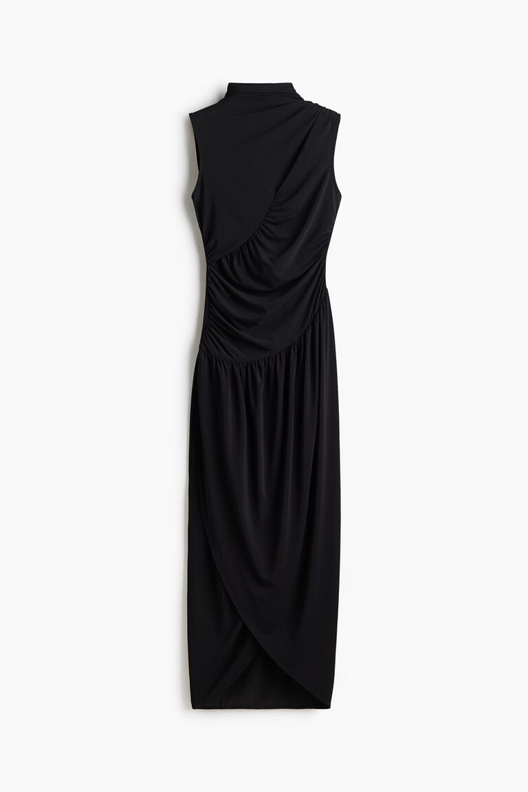 Draped turtleneck dress