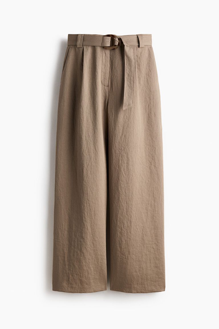 Wide belted trousers