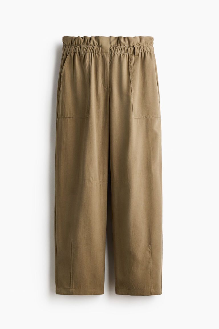 Barrel paper bag trousers