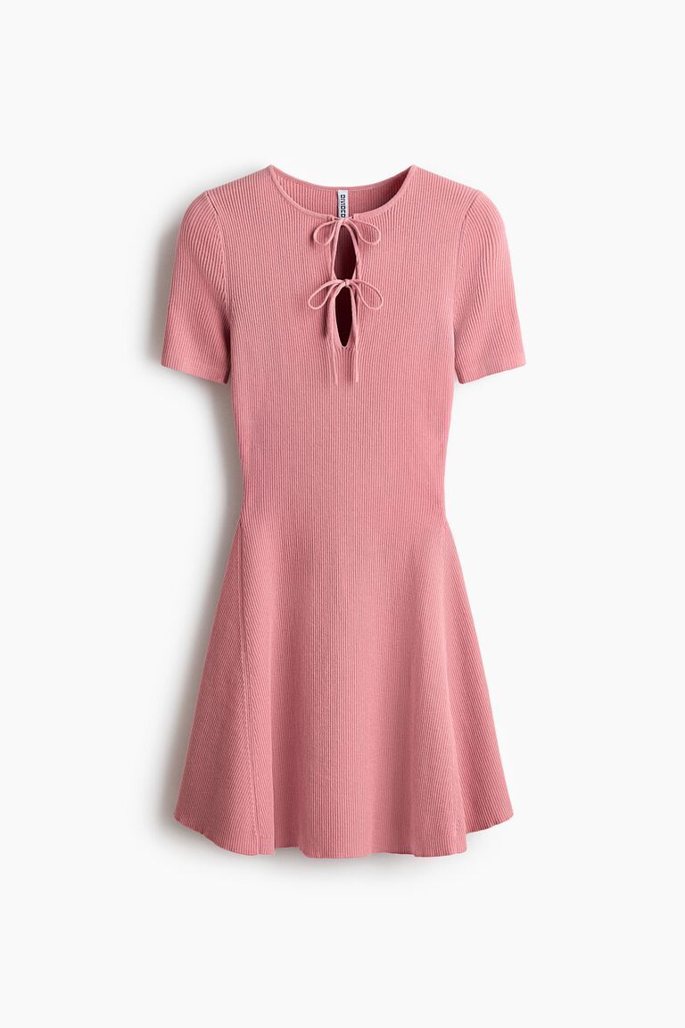 Rib-knit mini dress