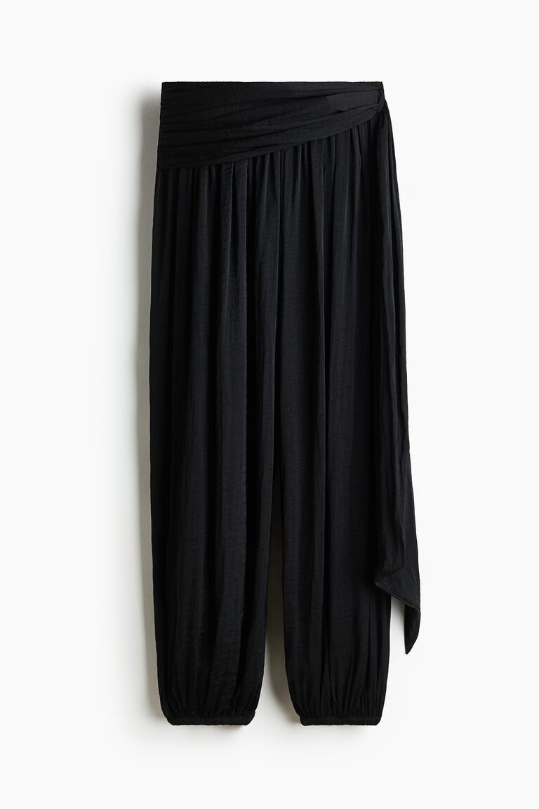 Draped-panel balloon trousers