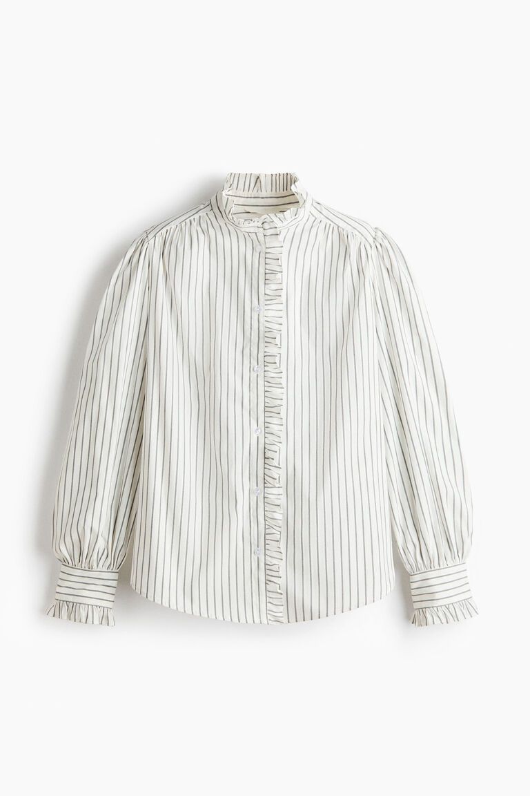 Frill-trimmed blouse