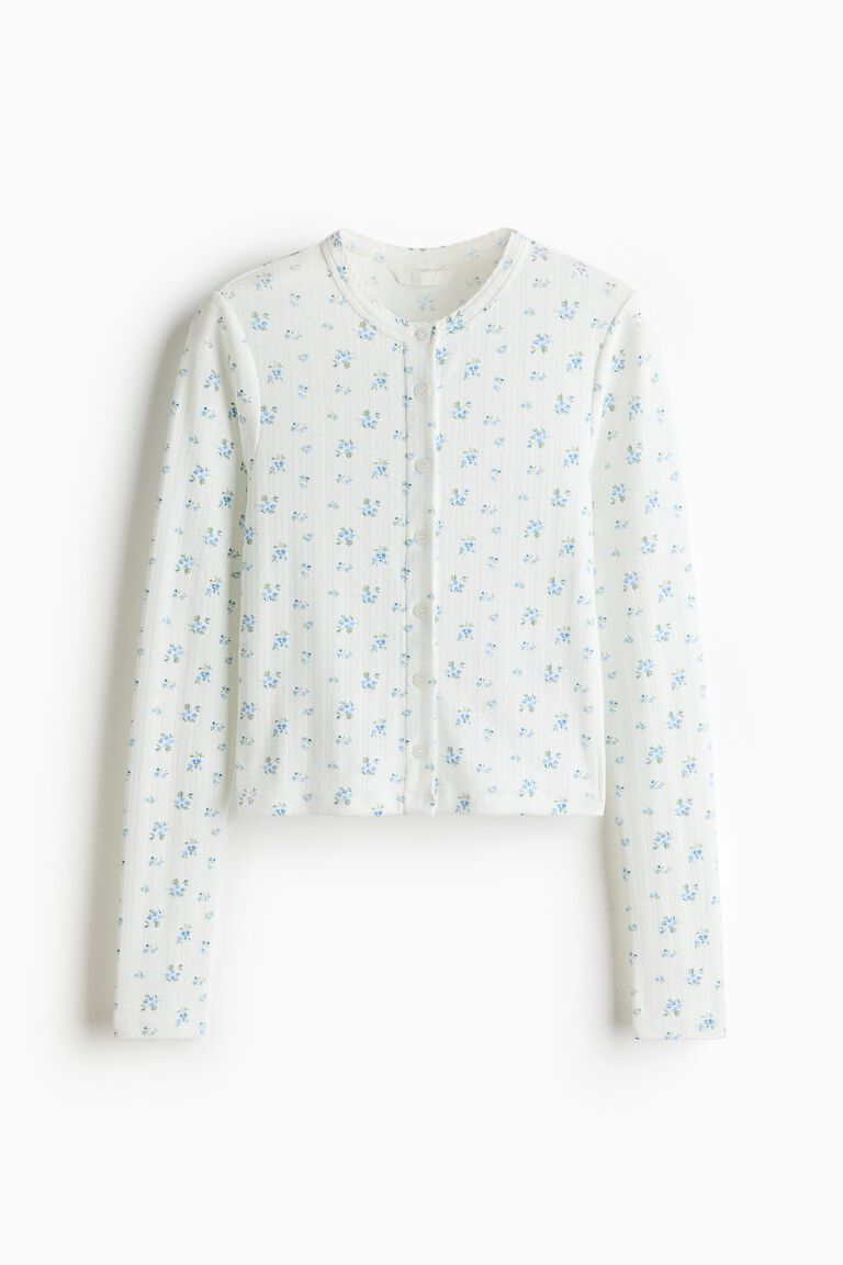 Pointelle-knit cardigan
