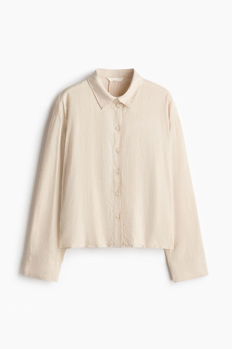 Linen-blend shirt