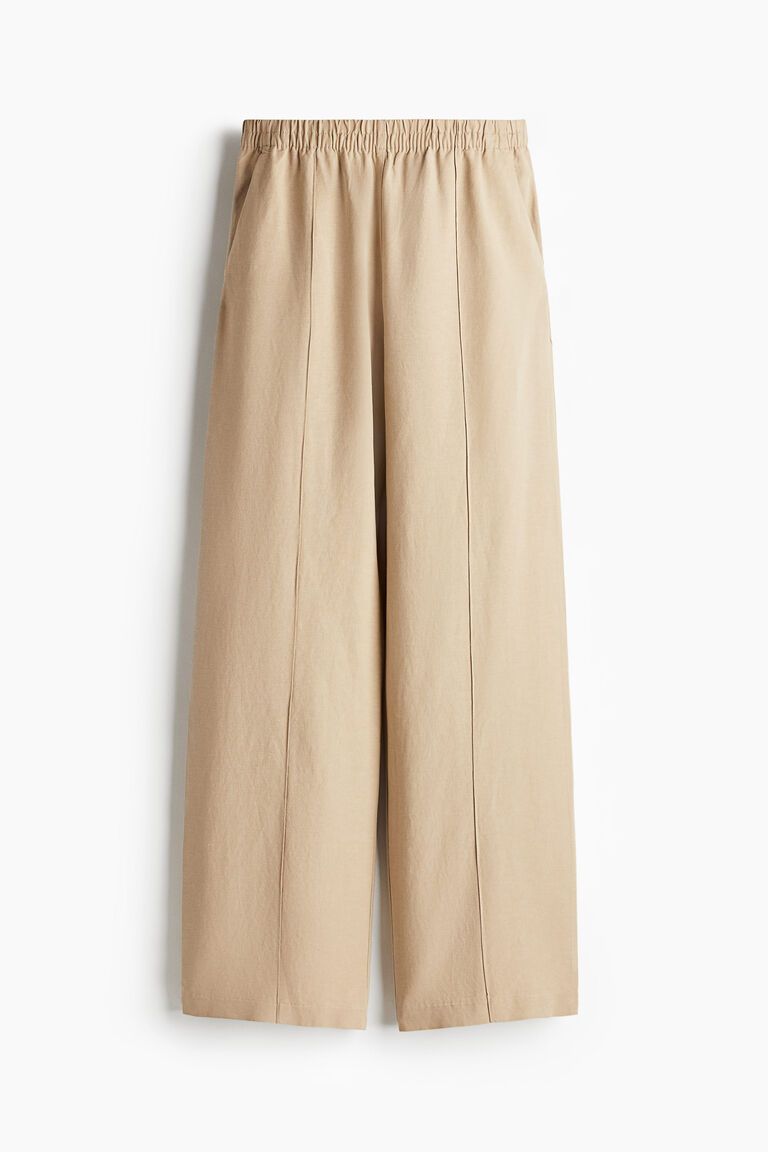 Linen-blend trousers