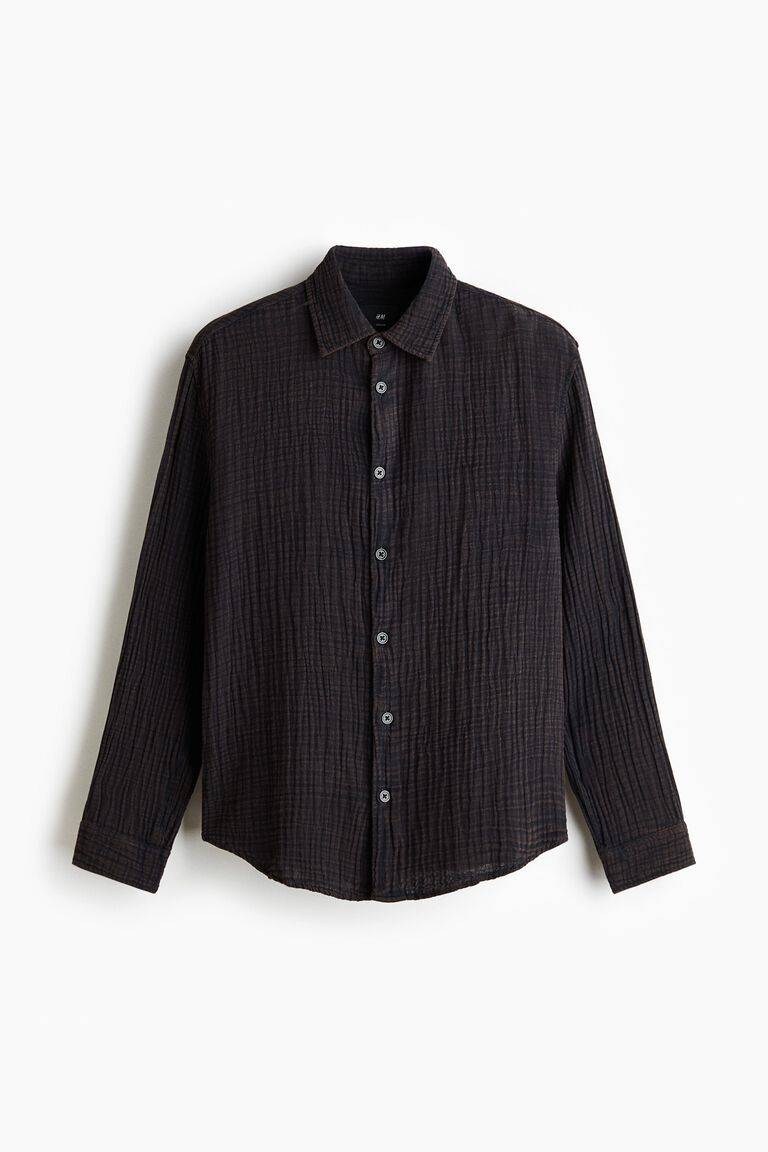 Regular Fit Cotton muslin shirt