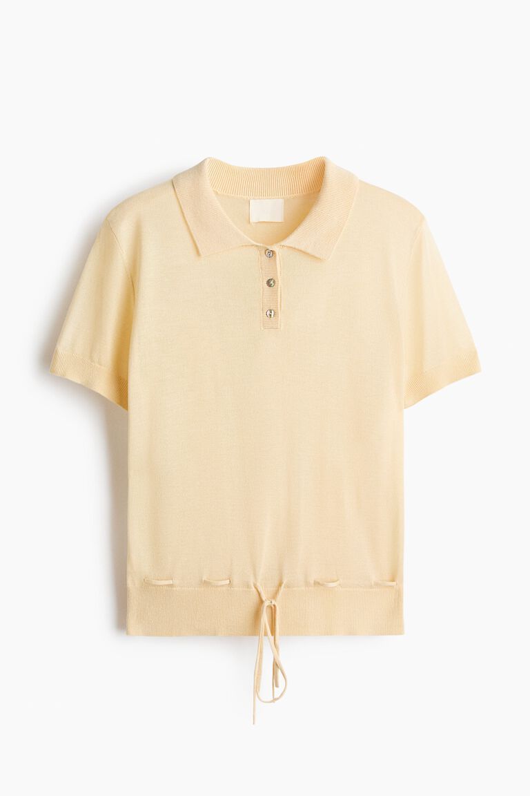 Drawstring polo shirt