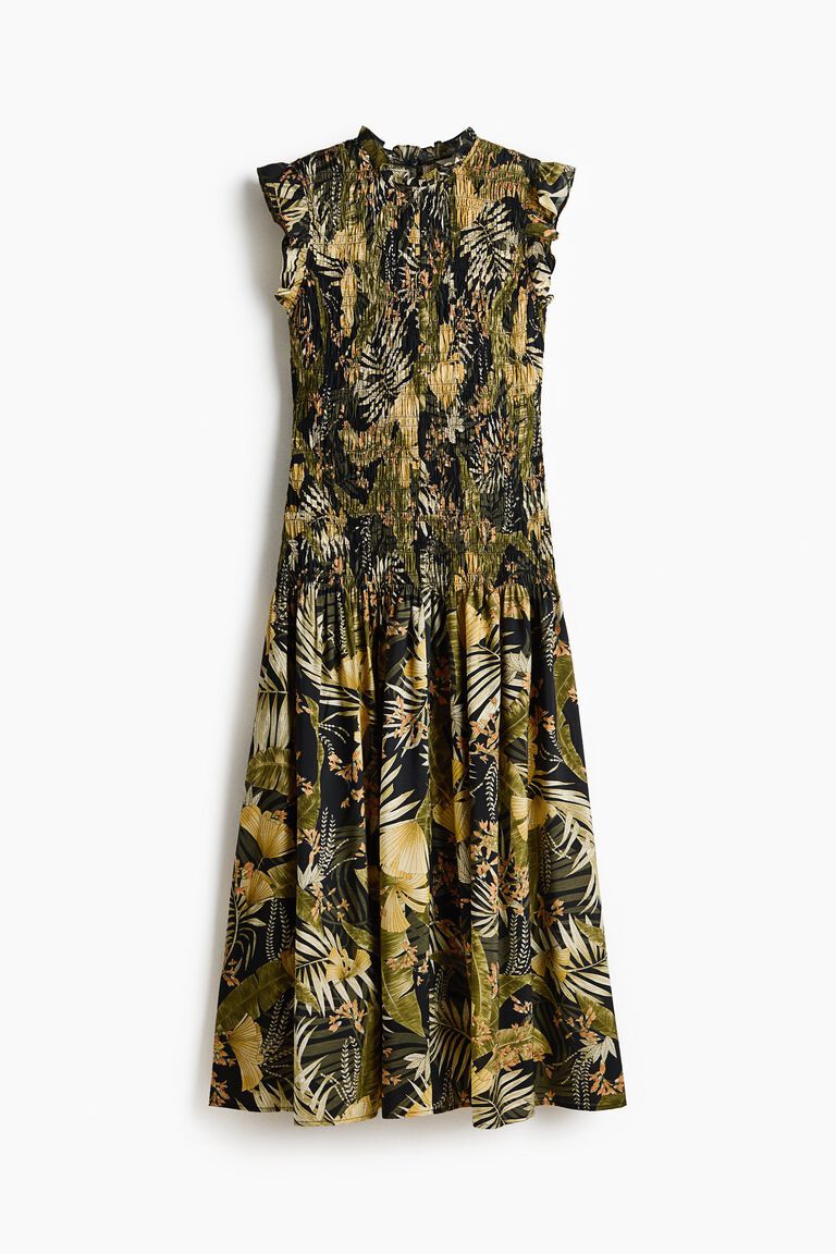 Smocked midi dress
