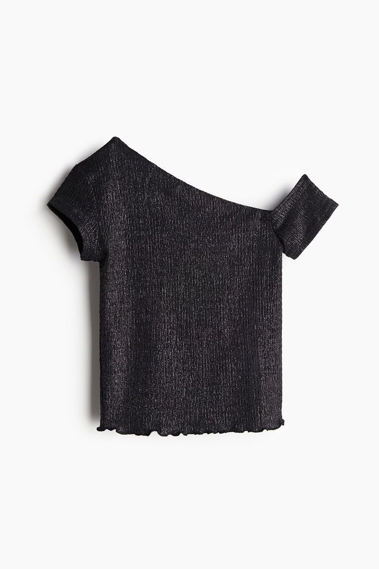 Smocked one-shoulder top