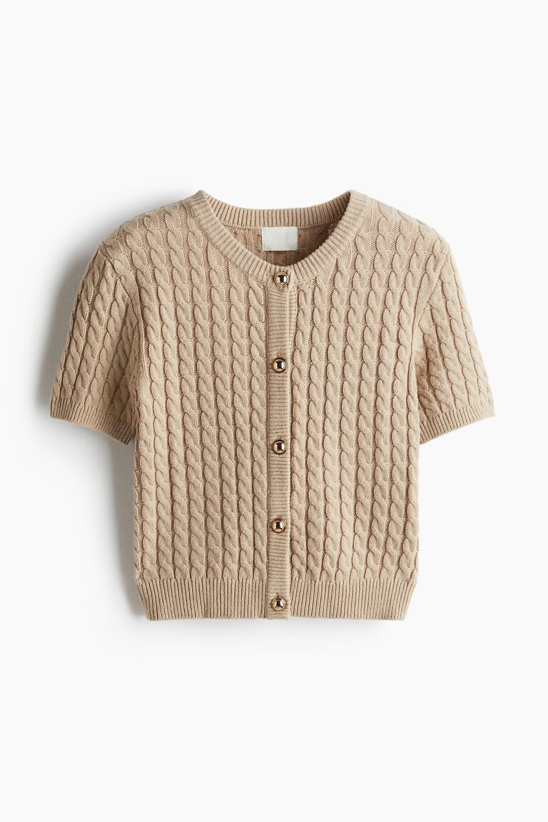 Cable-knit cardigan