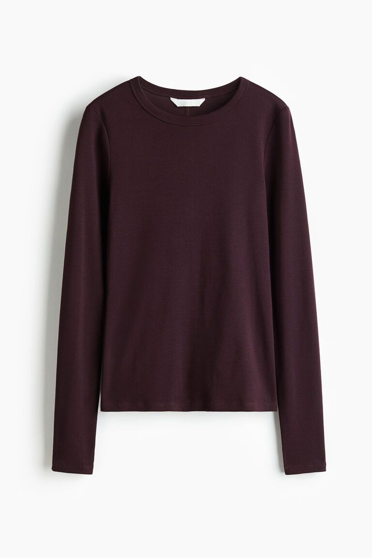 Long-sleeved jersey top